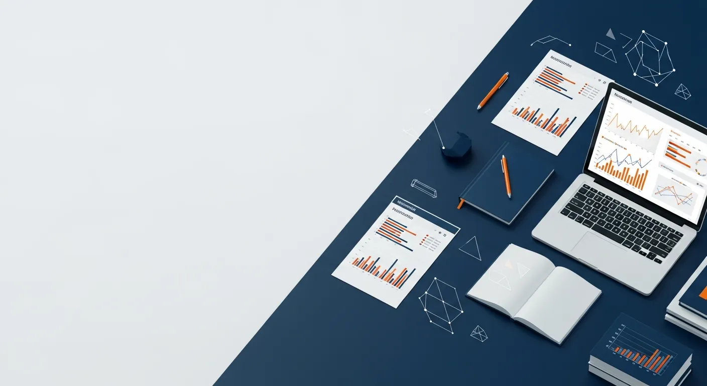 Financiële rapportages, grafieken en bedrijfsvoering op een werkplek